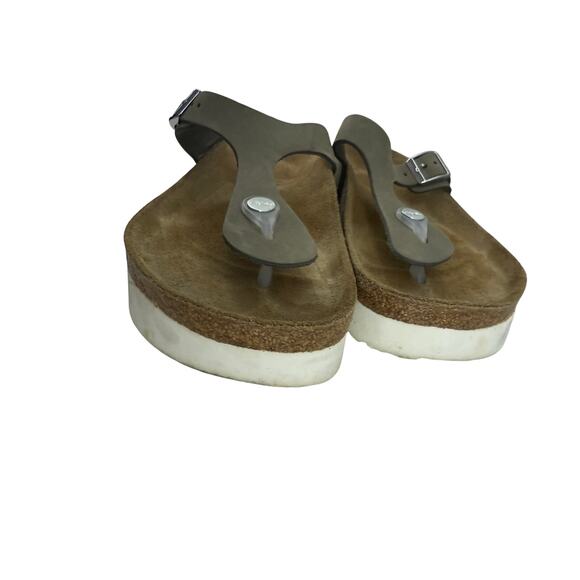 Birkenstock Papillio GIZEH PAP Platform Toe Separator Sandals Grey Nubuck 39 - Picture 2 of 10